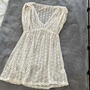 Cream Bathing Suit Cover Up-size lg